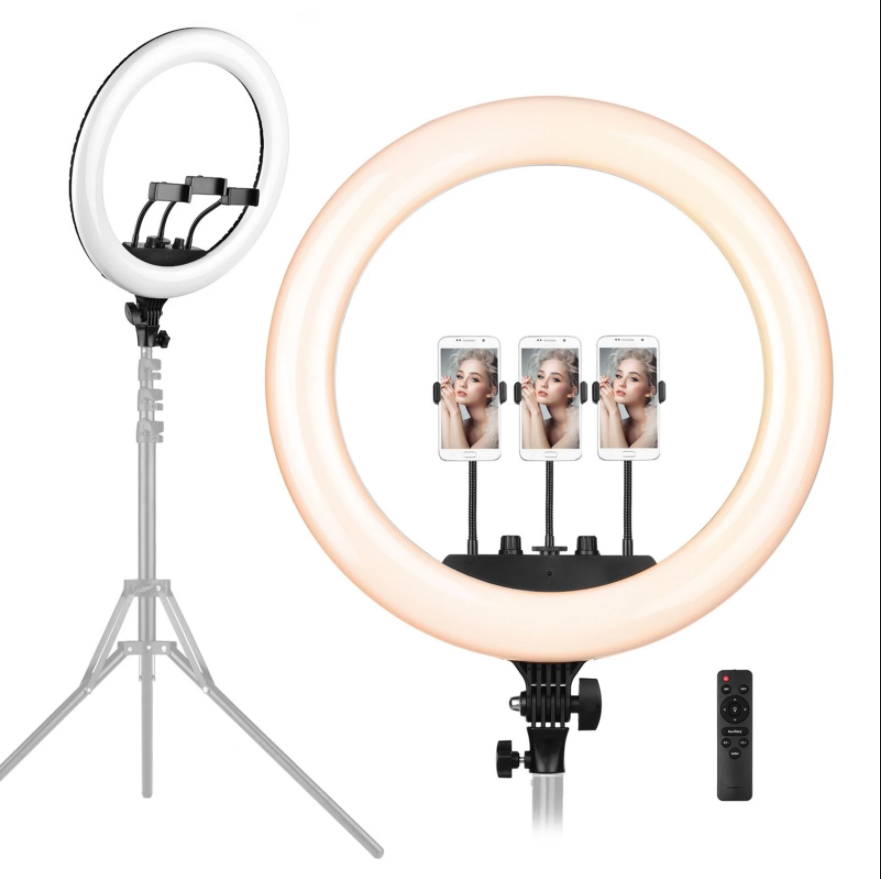 ''14 inch Selfie RING Light with Phone Holder, Remote Controller, and Tripod Stand for Live Stream''